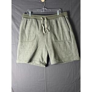 Free Assembly Men's Fleece Sweat Shorts Olive Green Heather Size Large